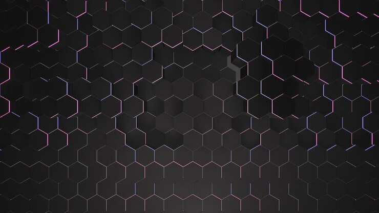 Motion dark black hex grid background 19