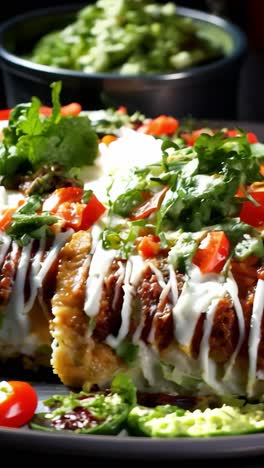 tasty enchiladas with fresh toppings in a cozy eatery
