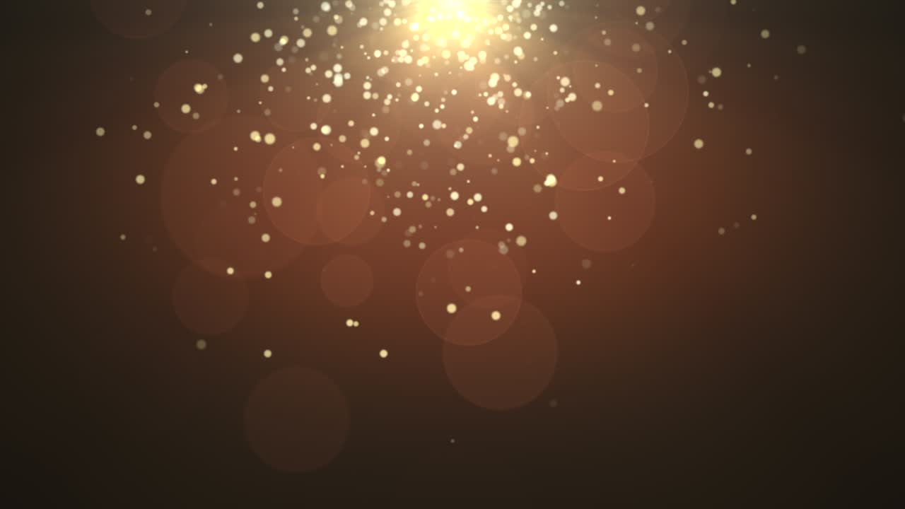 voar redondo bokeh dourado e brilha em fundo brilhante