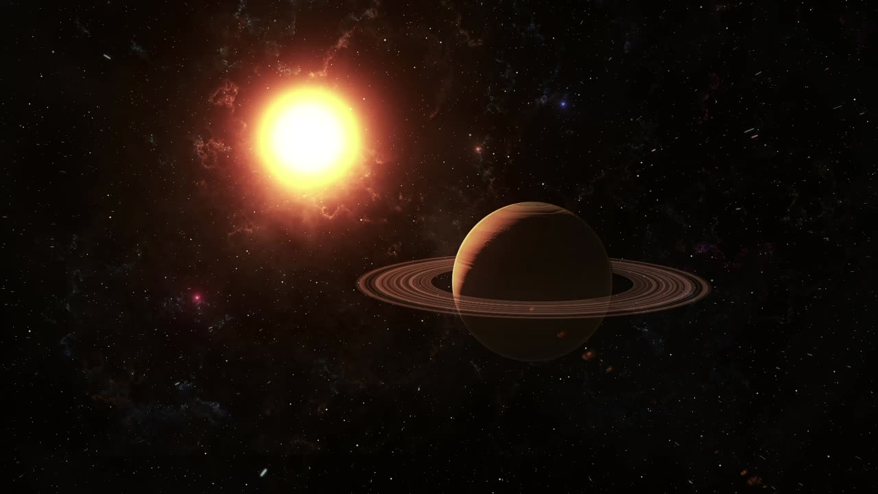 Saturn and the Sun in Space