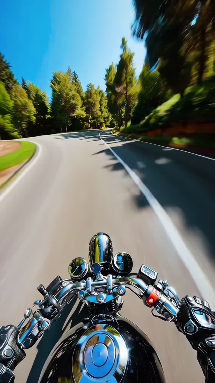 Motorcycle Ride Through Forest