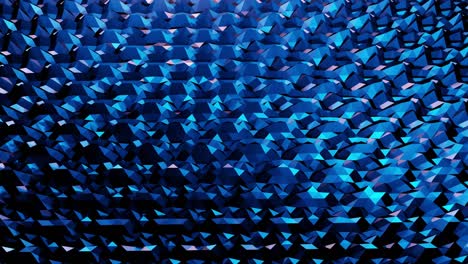 estilo oscuro abstracto bajo fondo poli en 4k. ondas abstractas se mueven en superficie metálica brillante en bucle. animación suave y sin costuras. simple geometría minimalista bg. color azul
