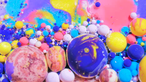 abstract colorful fluid art with bubbles