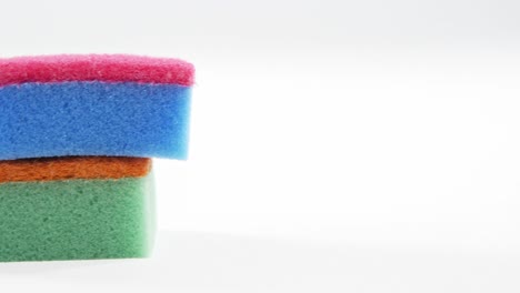 close-up of multicolor cleaning sponge