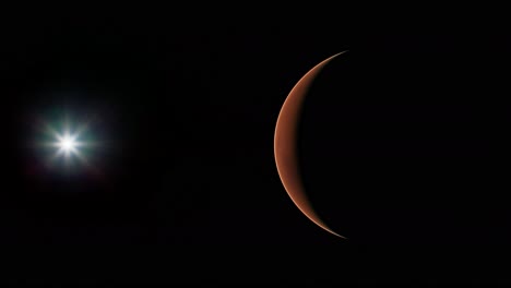 el planeta rojo marte en el cielo estrellado