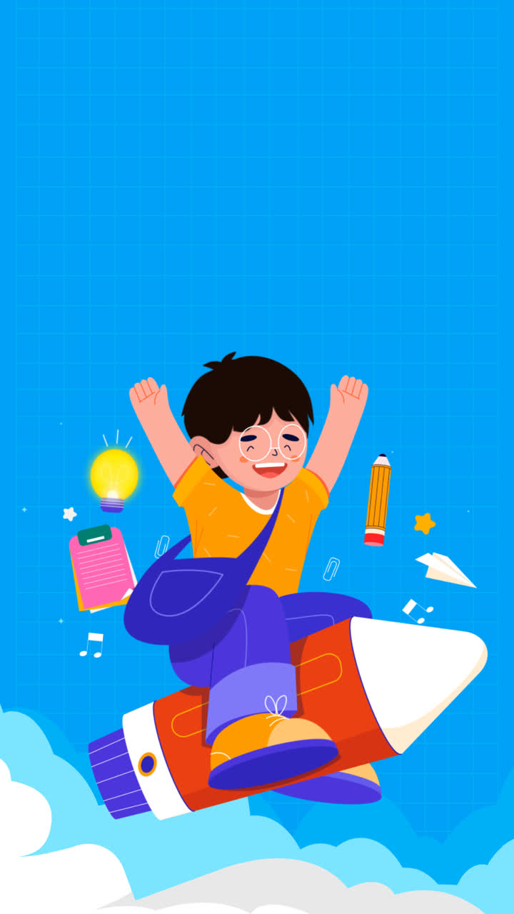 Motion Graphic of Illustration for back to school season