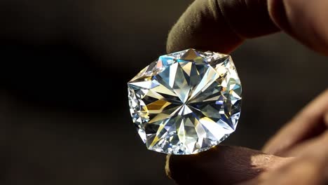 close-up of a sparkling diamond