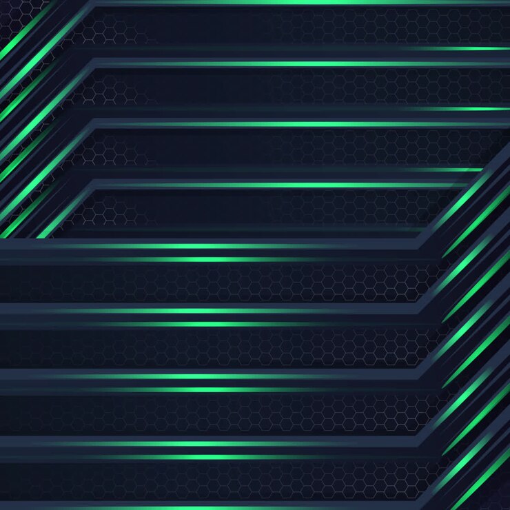 Sfondo Tecnologico Futuristico Scuro con Linee Verde Neon