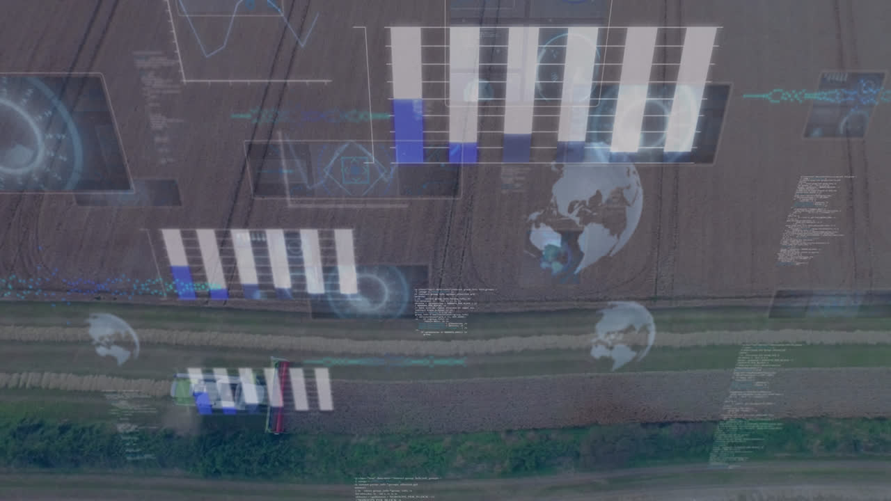 animación del procesamiento de datos en el campo