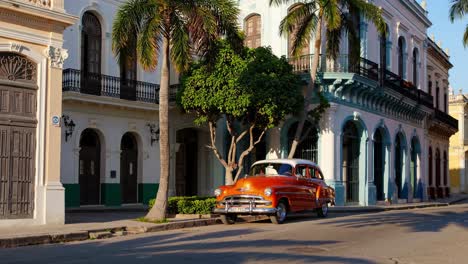 vintage car in a cuban town