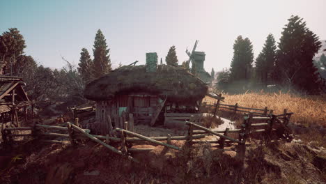 abandoned village scene