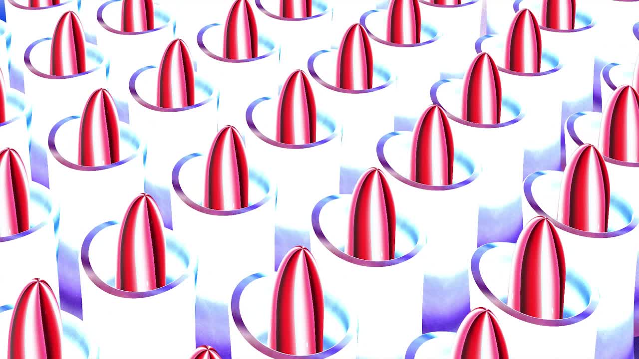 실린더와 타원형으로 된 추상적인 기하학적 패턴