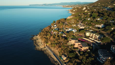 coastal town in italy - aerial view