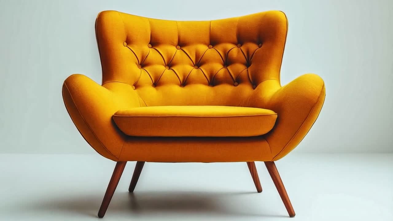 Stylish Yellow Mid-Century Modern Armchair