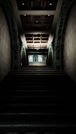 mysterious dark staircase leading to a door