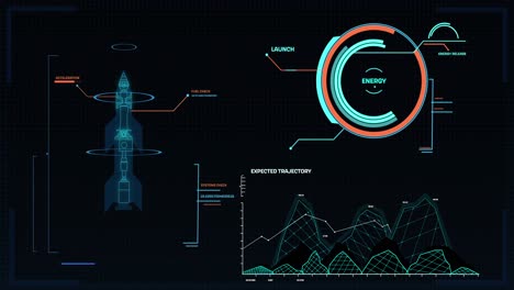 Animation-of-scientific-data-processing-on-black-background