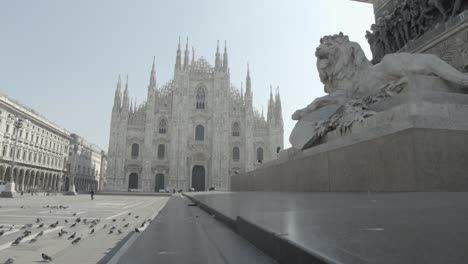 empty duomo square in milan during the covid lockdown