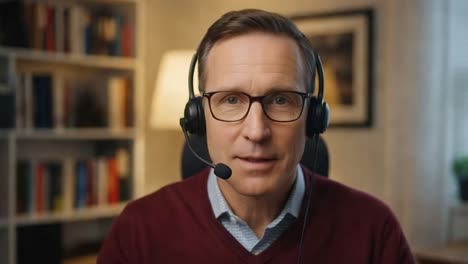 professional man with glasses on video conference call