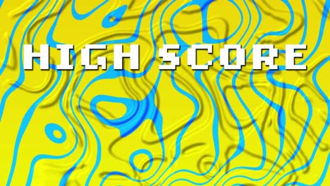 animation of high score text over colourful liquid background