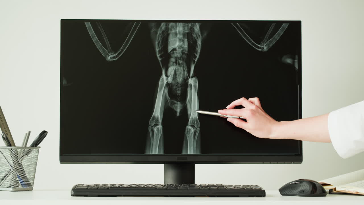 X-ray of a Bird on Computer Monitor