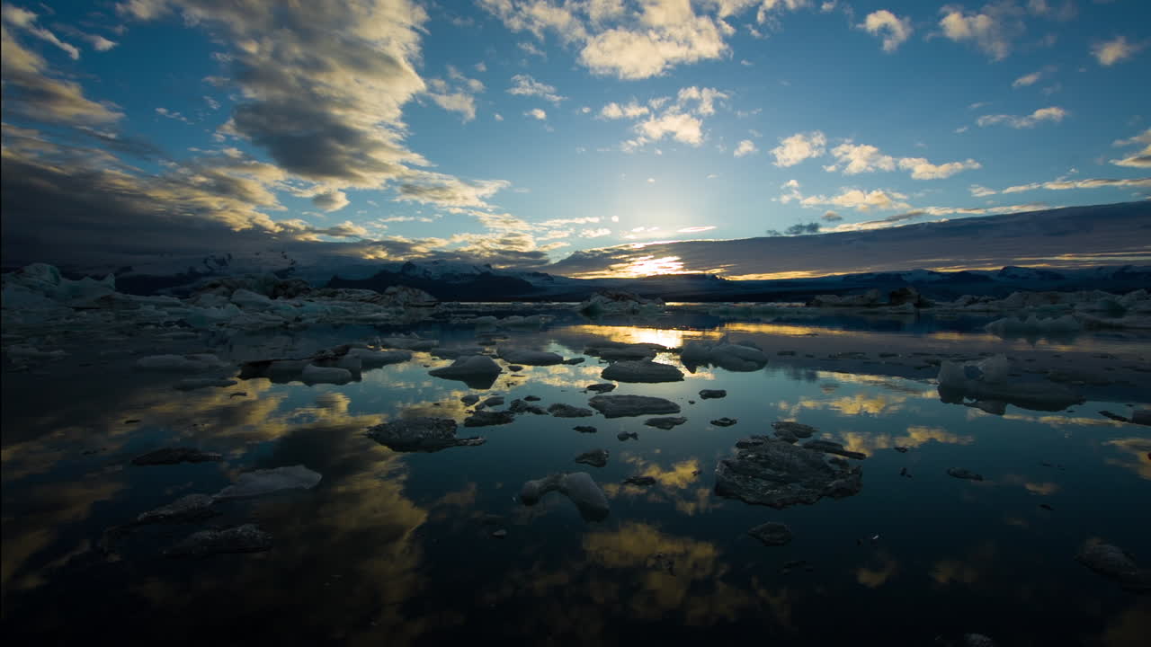 Sunset over Iceland's Glacier Lagoon