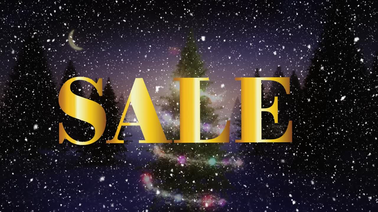 animación de nieve cayendo sobre las luces de neón de navidad de plata