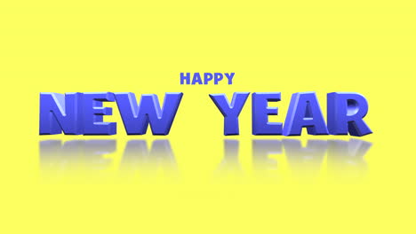 texto de feliz año nuevo de dibujos animados en un gradiente amarillo vibrante