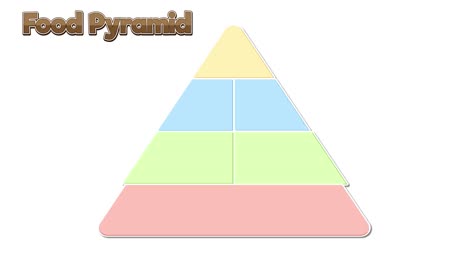 animated sequence showing the food pyramid filling up