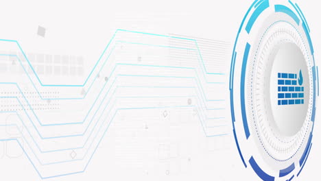 Animation-of-firewall-icon-over-network-of-connections