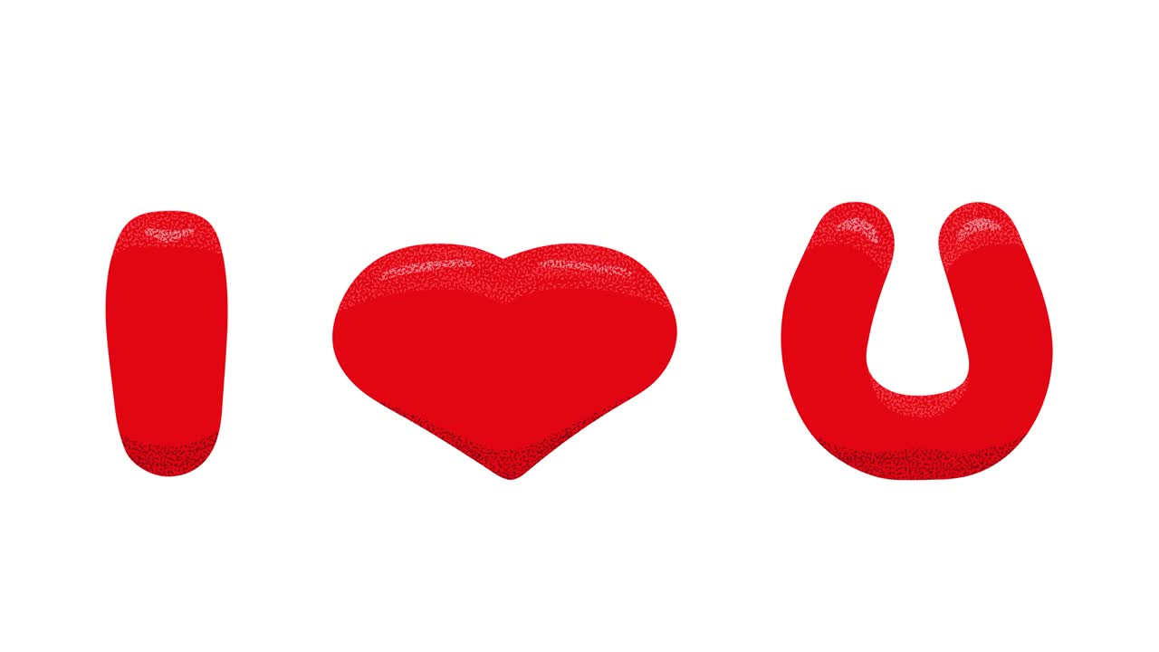 "i love you"라는 텍스트의 애니메이션입니다.