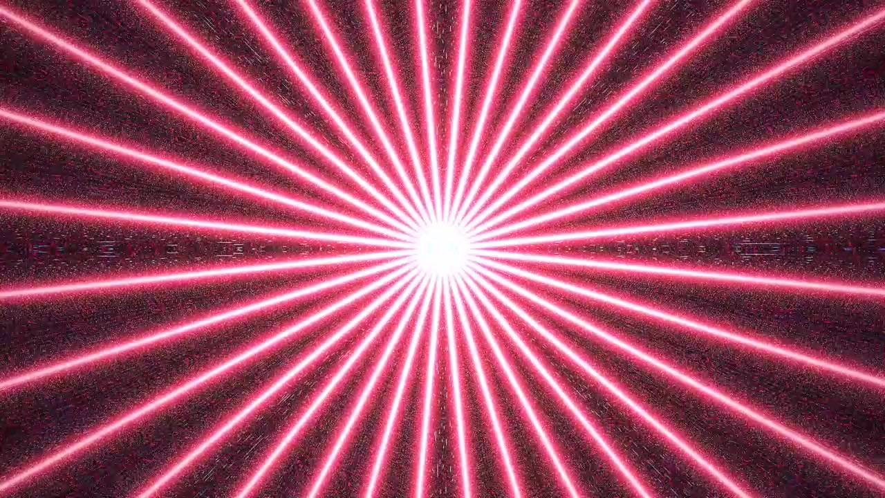 Abstract Background with Pulsing Red Light Rays and Digital Noise