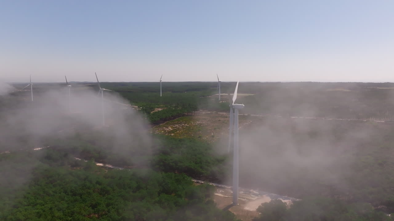 안개 숲 에 있는 풍력 발전소