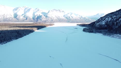 4k aerial video of the knik river