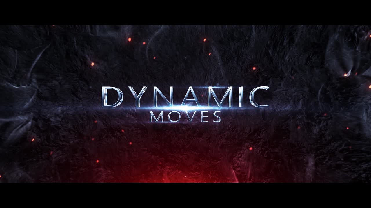 Dramatiske filmtitler med lysstråler og partikeleffekter