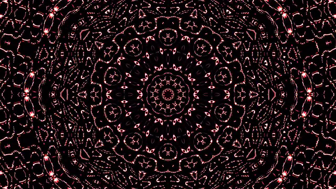 hermoso caleidoscopio abstracto que brilla, una luz radiante que regula los movimientos sutiles