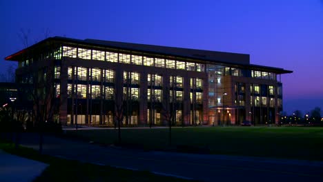 a modern office building in beautiful sunset light 1