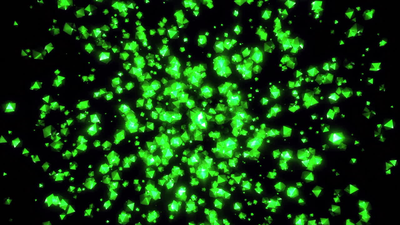 explosión abstracta de cristales verdes