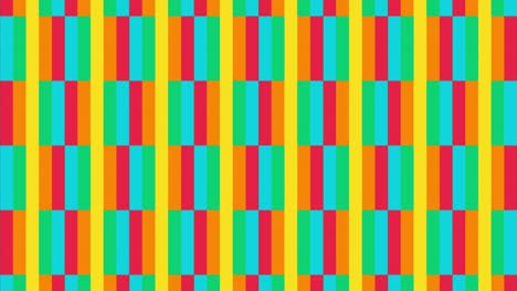rainbow stripes pattern in abstract motion graphics background. simple geometric mosaic with multicolor tiles is animated in a seamless loop