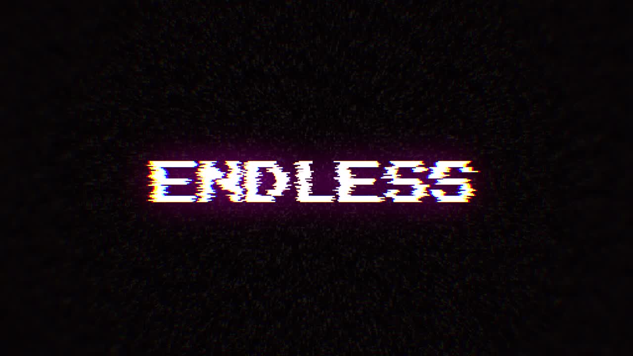 inyección intencional de artefactos digitales fx animación, decodificación de un ruidoso texto codificado de 8 bits: sin fin