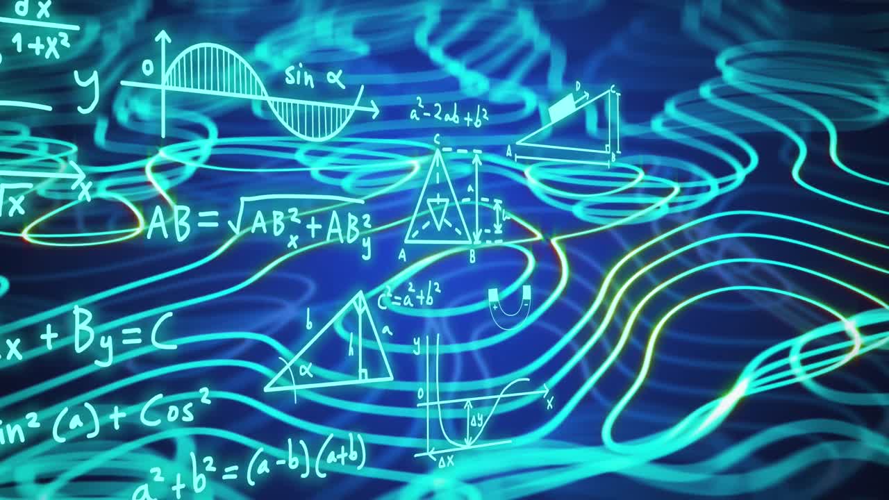 Animation of mathematical data processing and network of connections