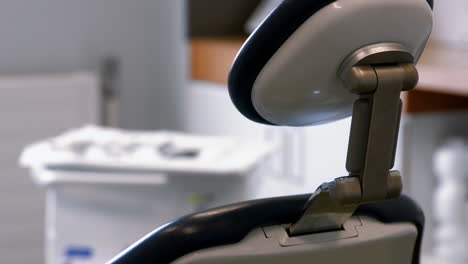 close up of a dentists chair