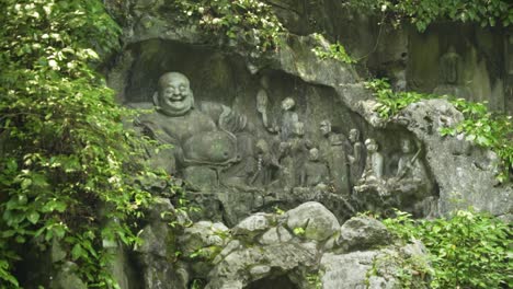 buddha siddhartha gautama rock carving at lingyin temple hangzhou china