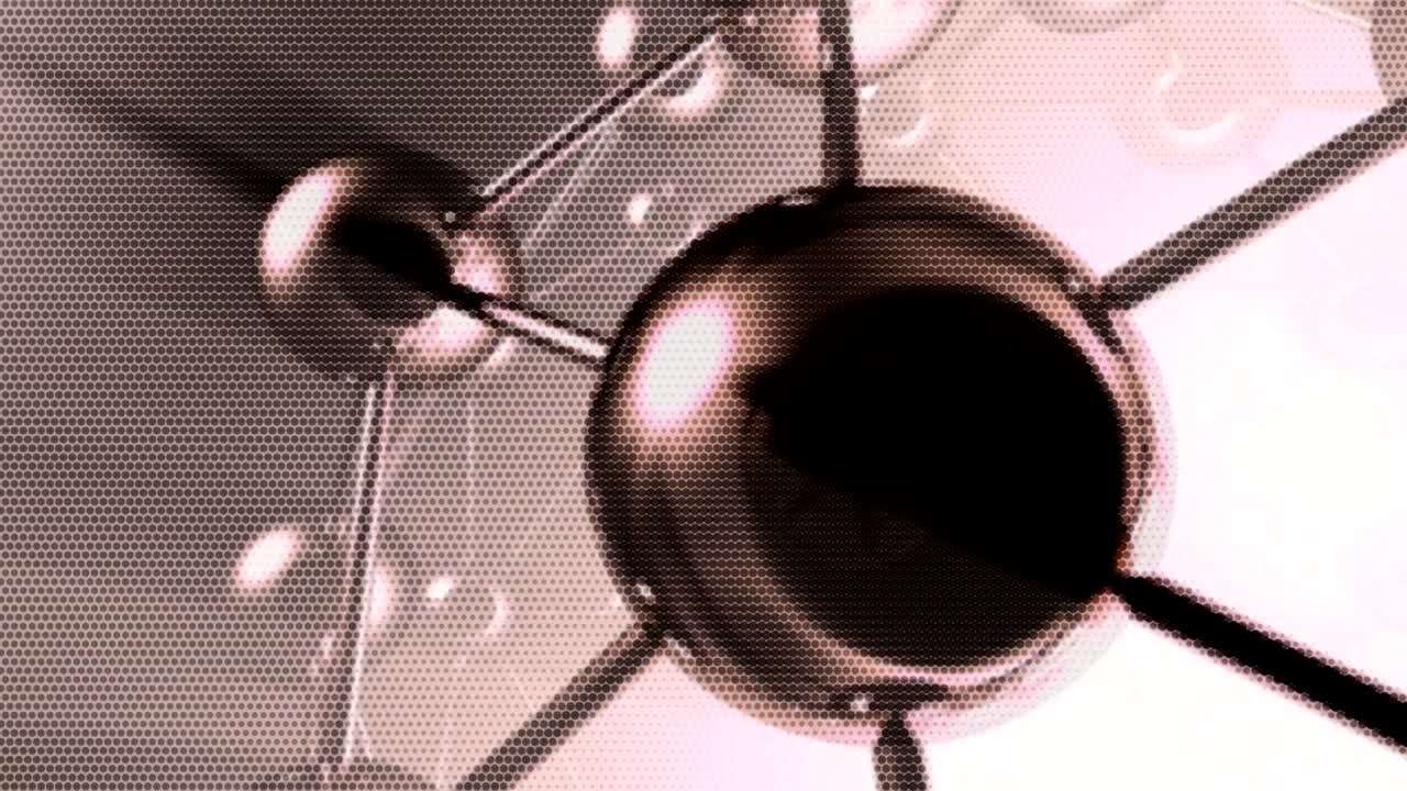 핵분자, 원자, 방사능, 전력, 에너지를 보여주는 애니메이션 모션 배경