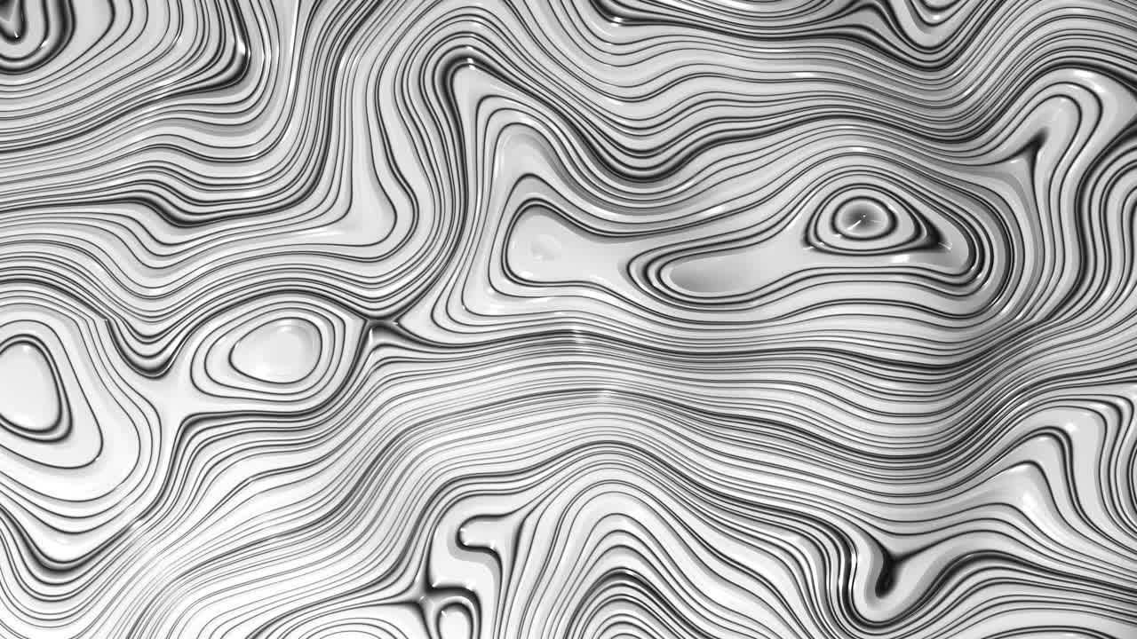 Surface ondulée noire et blanche. Animation en boucle infinie