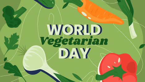 Una-Animación-De-Una-Ilustración-Plana-Del-Día-Mundial-Del-Vegetariano.