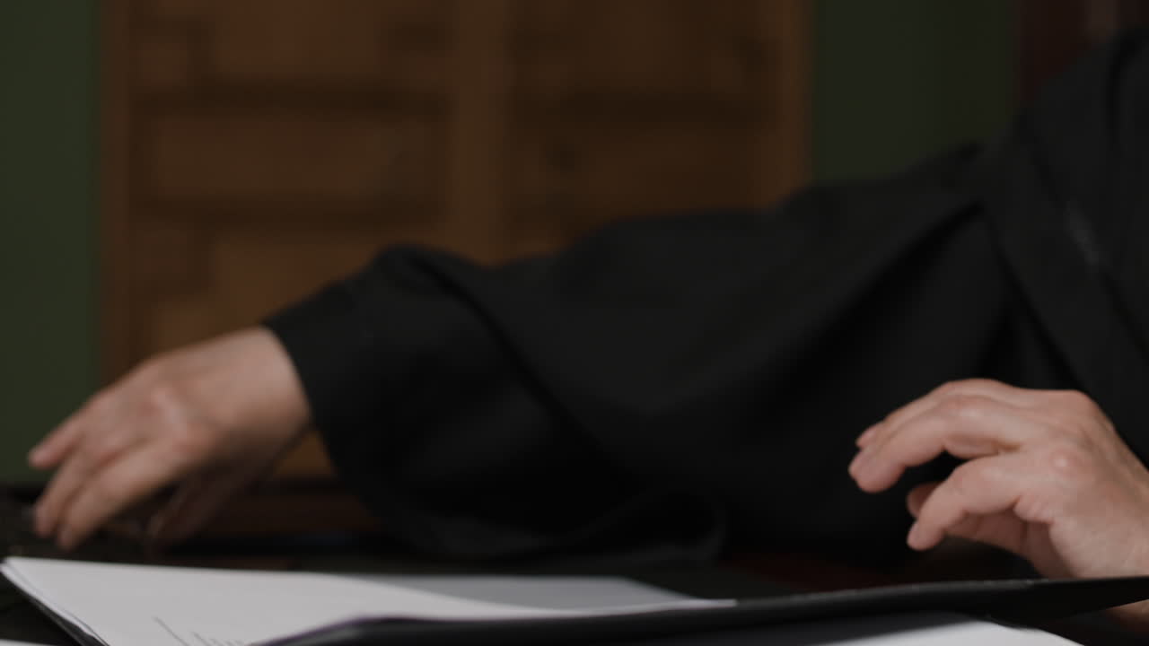 Focused Senior Woman Reading