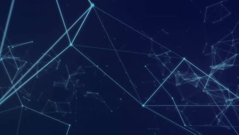 animación de la red de conexiones con iconos y procesamiento de datos