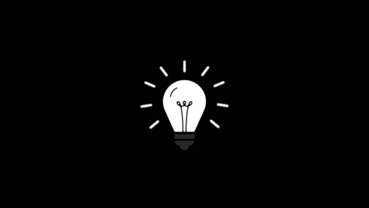 Lampadina animata che si accende e si spegne