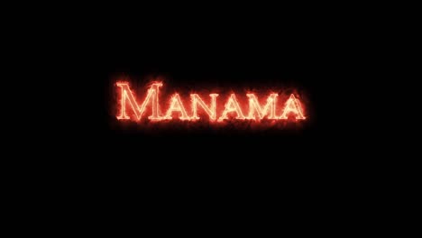 manama written with fire. loop