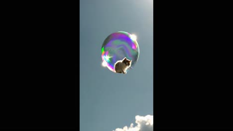 kitten in a soap bubble